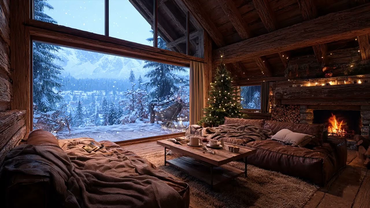 🎹🔥Cozy Winter Piano & Fireplace Ambience | Snowfall Calm for Focus, Study Energy & Mind Refresh