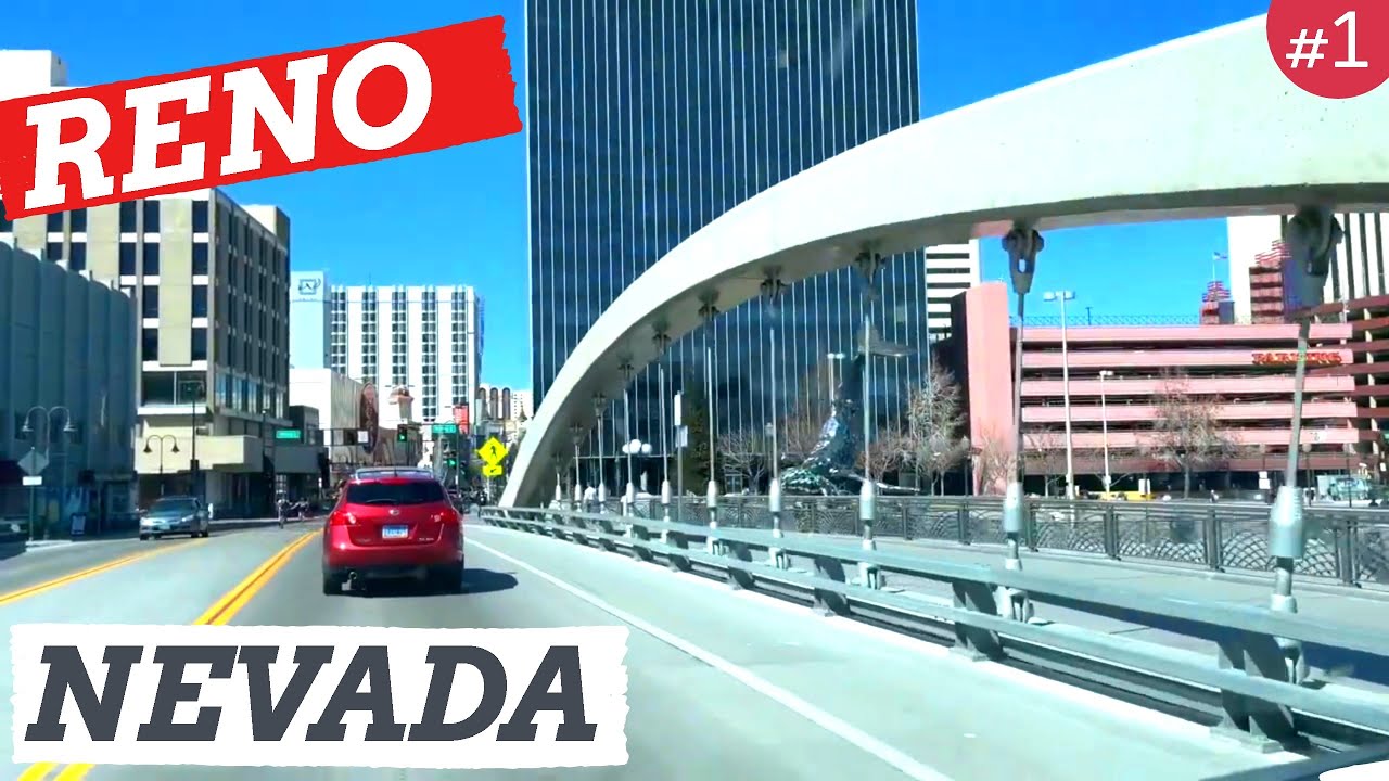 RENO NEVADA, Driving Downtown, USA, Dash Cam