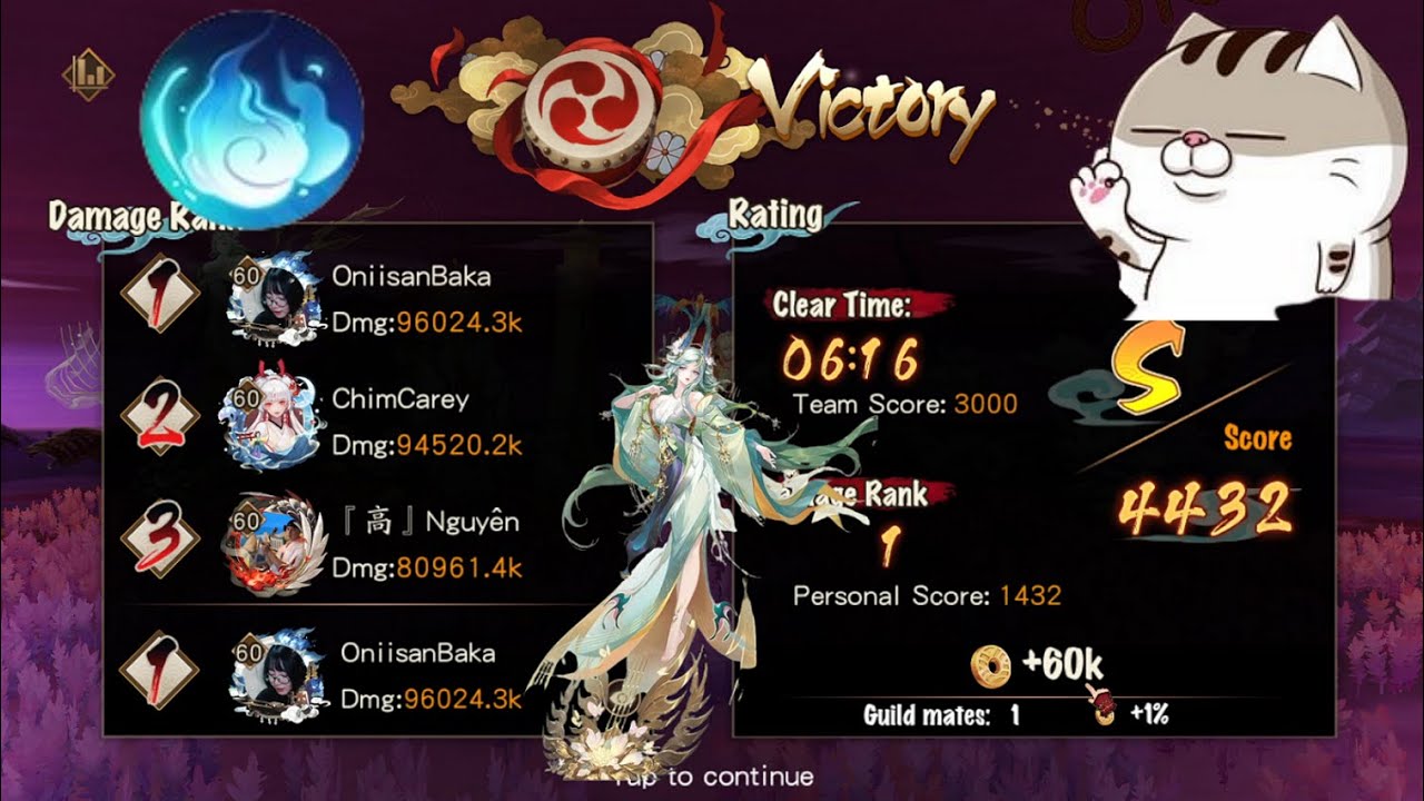 [Onmyoji] Ultra Odokuro buff Strongfire but I used the strongest line up with Sp Kinnara !!!