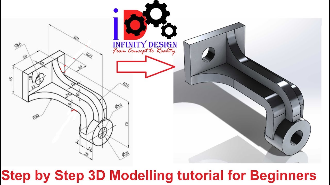 Step by Step 3d Modelling Tutorial for beginners using Solidworks 2018-1