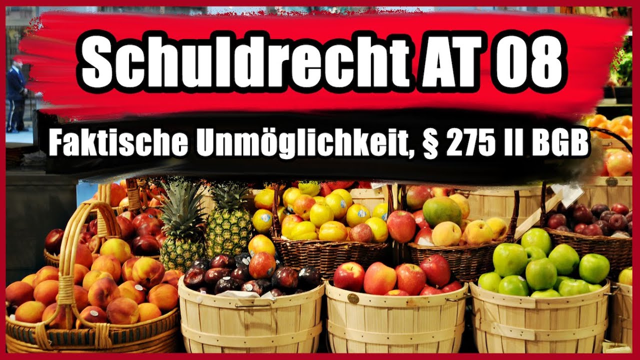 Faktische Unmöglichkeit (§ 275 II BGB) und wirtschaftliche Unmöglichkeit - Schuldrecht AT 08