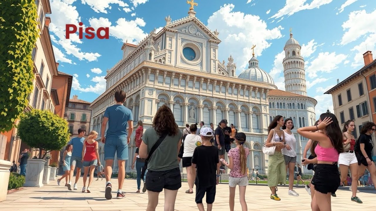 Walking tour  Pisa square Italy July 2024#traveltips #travelitaly