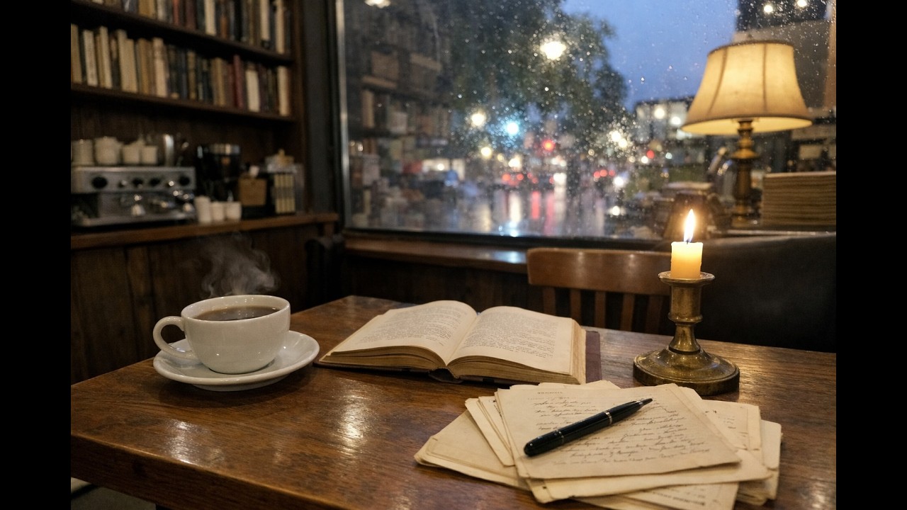 Dark  Piano Reading & Writing  Rainy Night