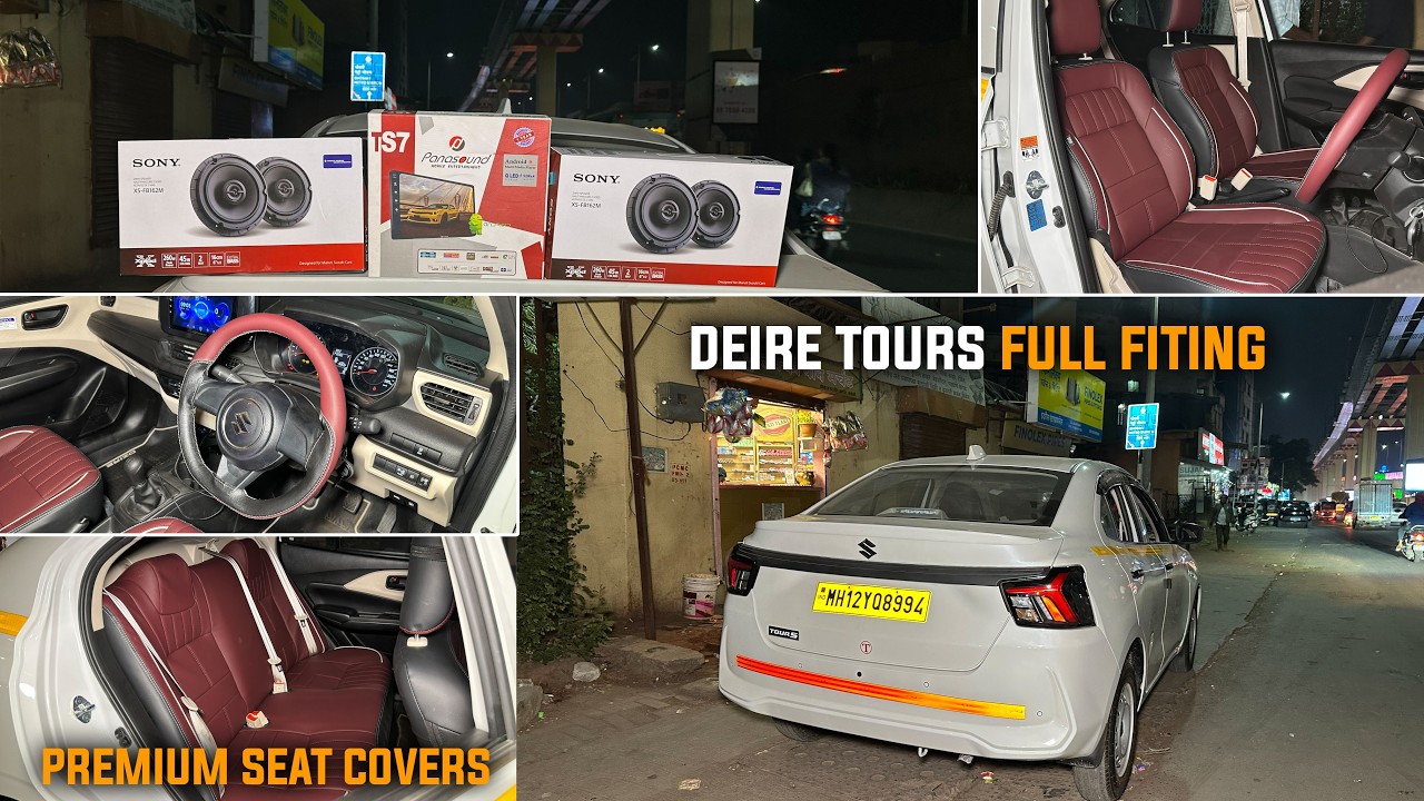 Dzire Tour Modified 🔥 Premium Seat Covers, Sony Speakers & Android Upgrade | Full Interior Setup