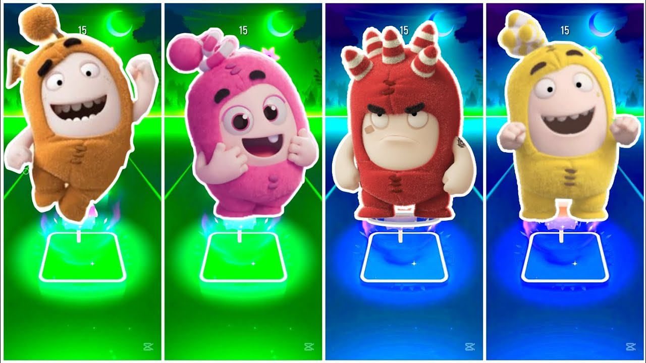 Oddbods Slick VS Oddbods Newt VS Oddbods Fuse VS Oddbods Bubbles - Tiles Hop Edm Rush🎶