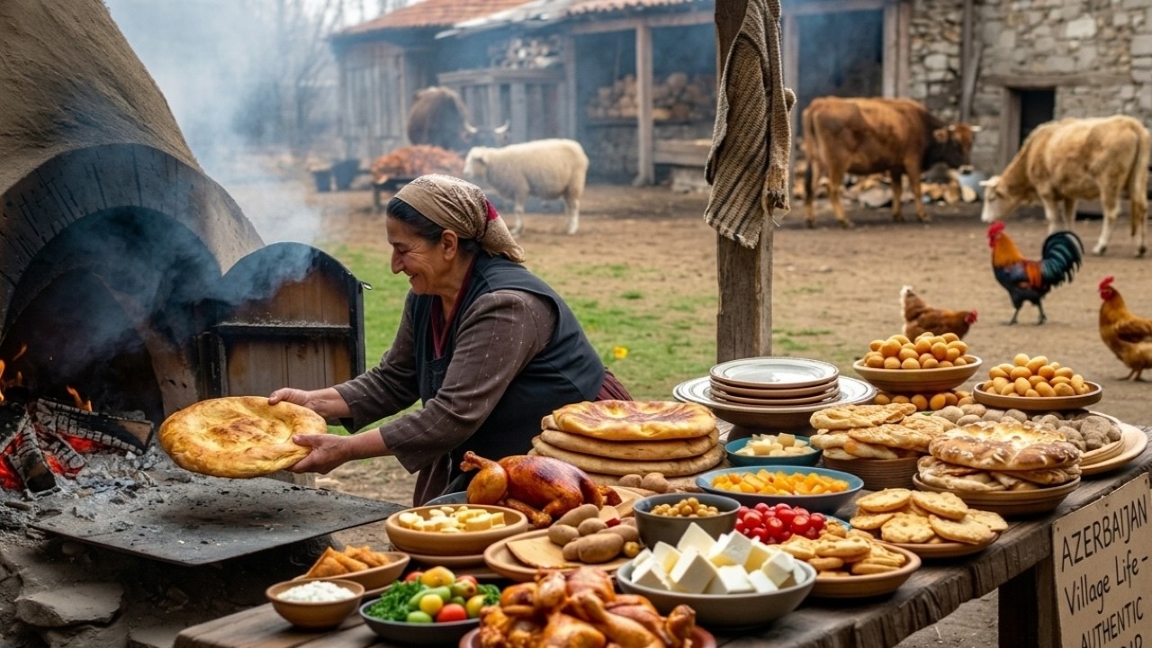 Authentic Village Routines Azerbaijan Wood-Fired Ovens & Homemade Dishes