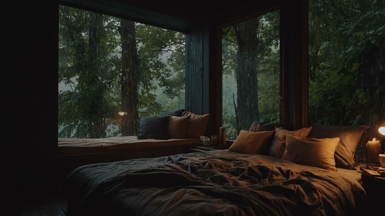 Soft Rain Atmosphere Surrounding the Space Allowing the Heart ❤️ to Breathe Slowly