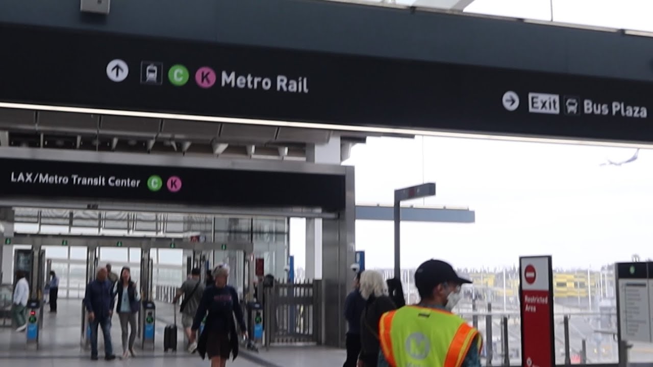 Downtown LA to LAX using the new Metro K and C line airport station.
