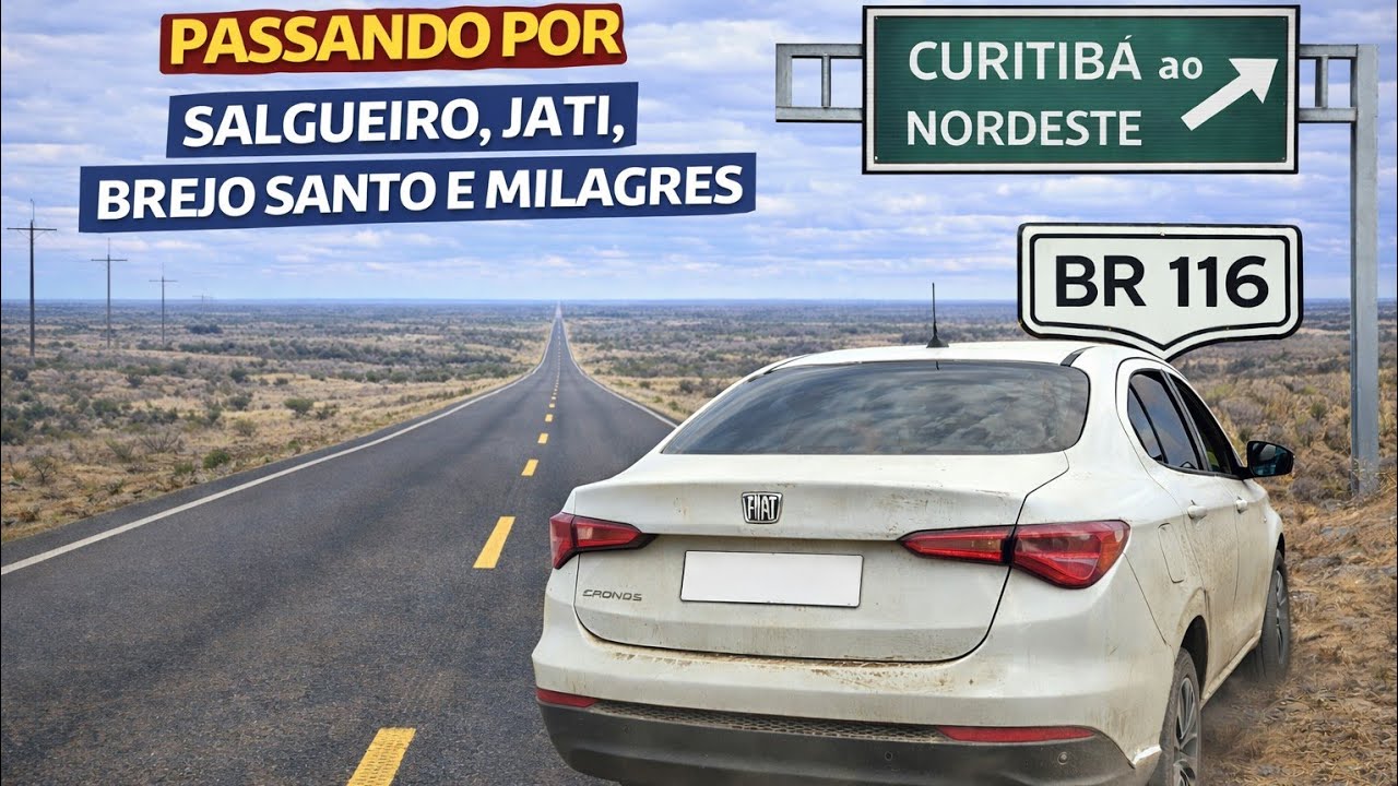 Viagem de carro ao Nordeste 2026 - Passando por Salgueiro, Jati, Brejo Santo e Milagres - PT19
