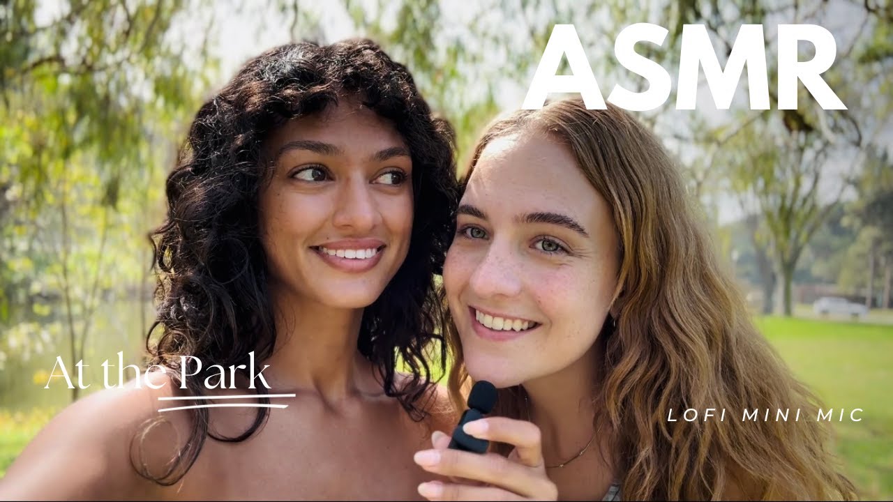 My Friend Tries ASMR At The Park (LOFI mini mic, tattoo tracing, hair play, soft spoken, whispers)