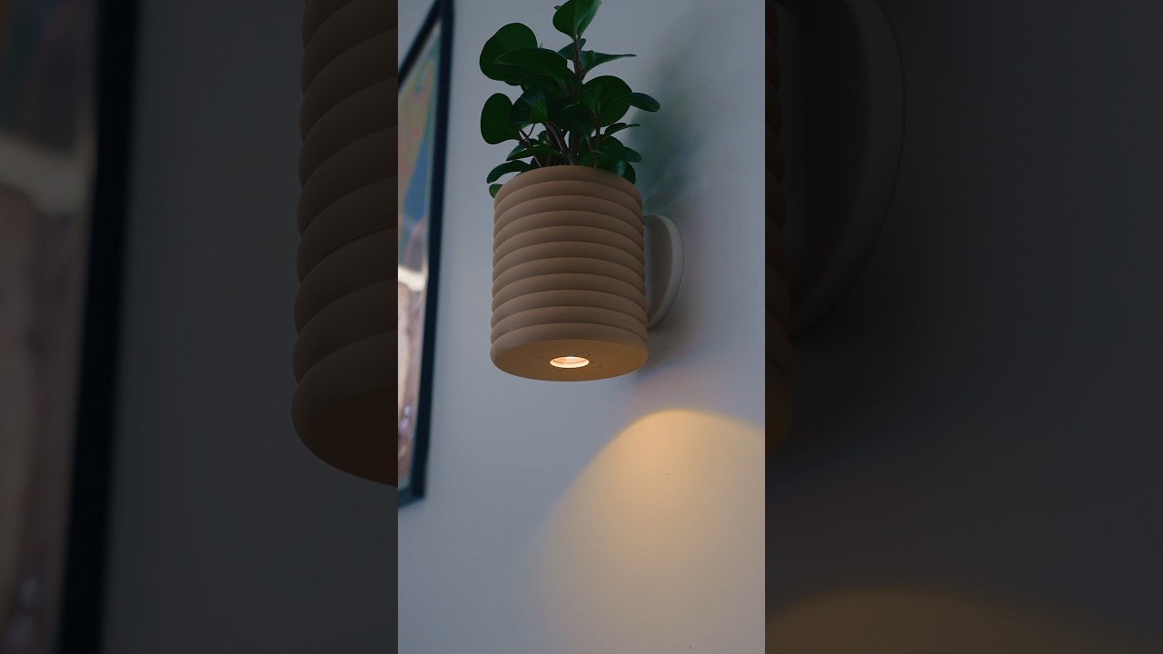 I designed a planter with a built in light #3dprinting #plants