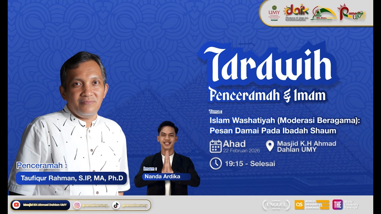 Ceramah & Tarawih | Taufiqur Rahman, S.IP, MA, Ph.D