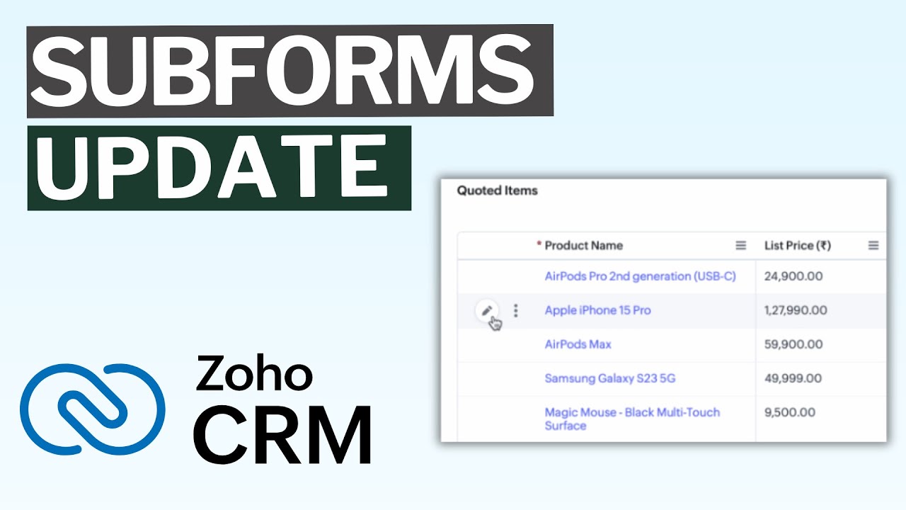 BIG CRM UPDATE! Edit, Filter, and Sort CRM Subforms from the Detail View