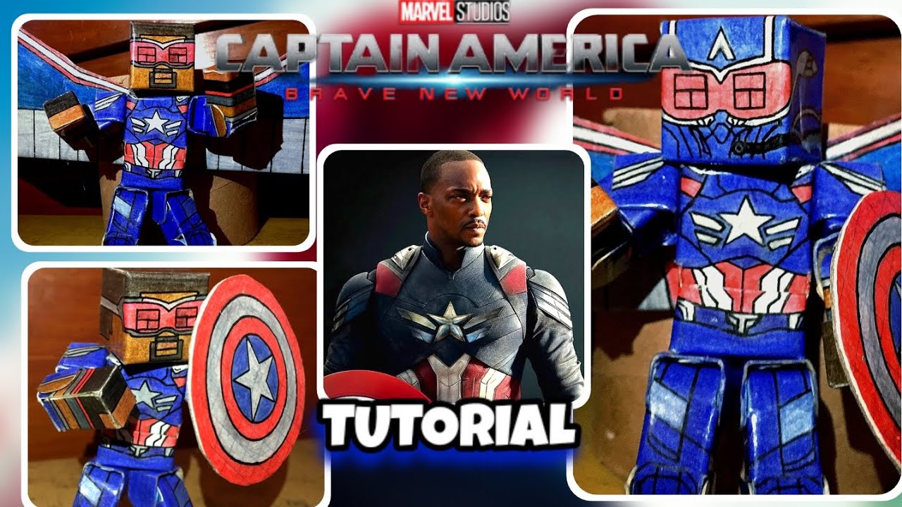 cómo hacer al CAPITÁN AMERICA figura PAPERCRAFT MINECRAFT Articulada