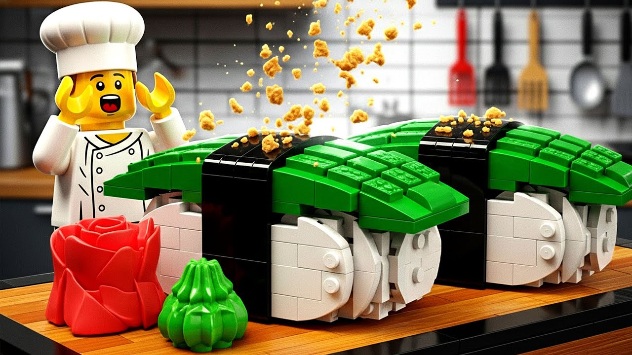 LEGO Cooking ASMR 🍣 Crocodile Meat Sushi • Rare Exotic Food