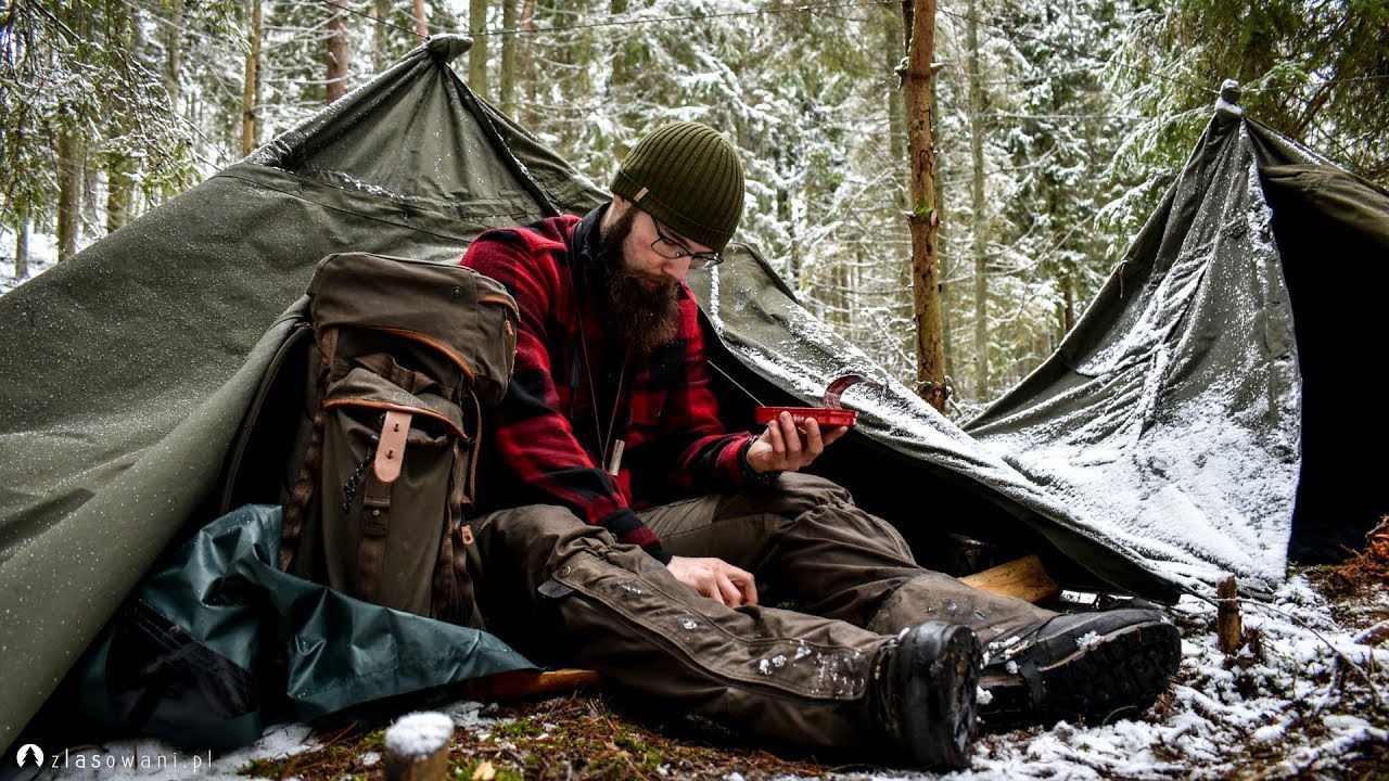 ZIMOWY bushcraft  - DESZCZ czy ŚNIEG?