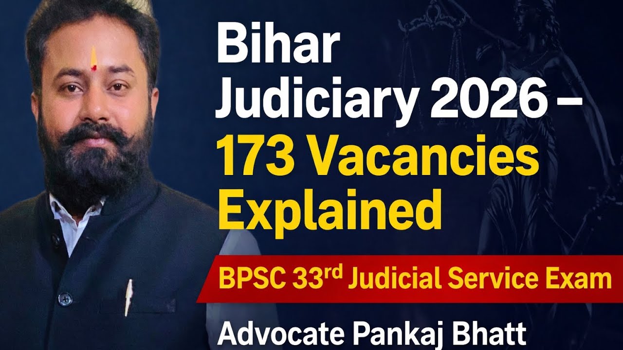 Bihar Judiciary 2026 | BPSC 33rd Judicial Service Exam | 173 Vacancies Complete Explanation