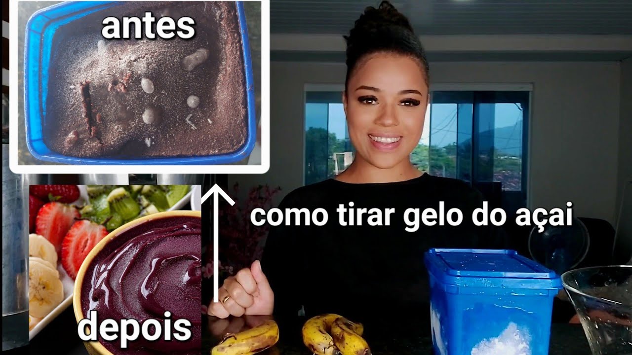 COMO TIRAR CRISTAIS DE GELO DO AÇAI / AÇAI DESCONGELOU E AGORA ? COMO BATER AÇAI
