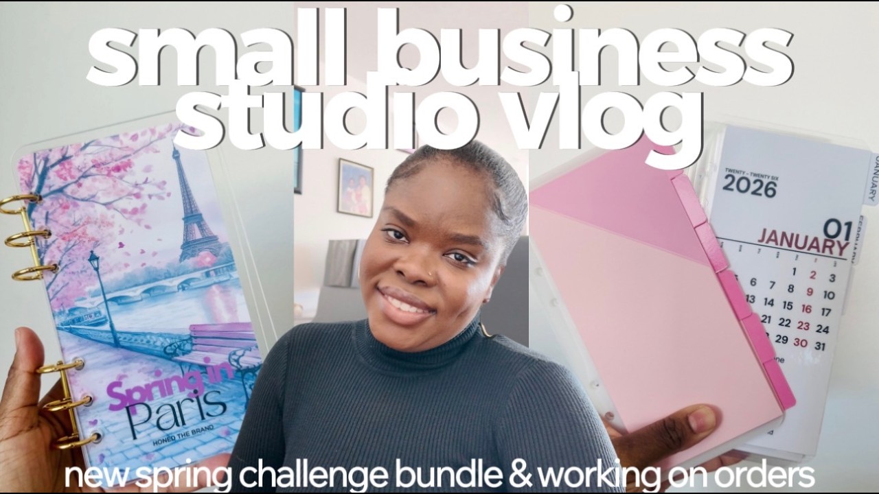 Creating My Spring in Paris Savings Challenge 🌸 | Small Business Studio Vlog + Packing Orders