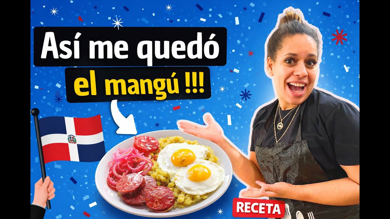 Mangu con los tres golpes, desayuno ó cena al estilo dominicano.