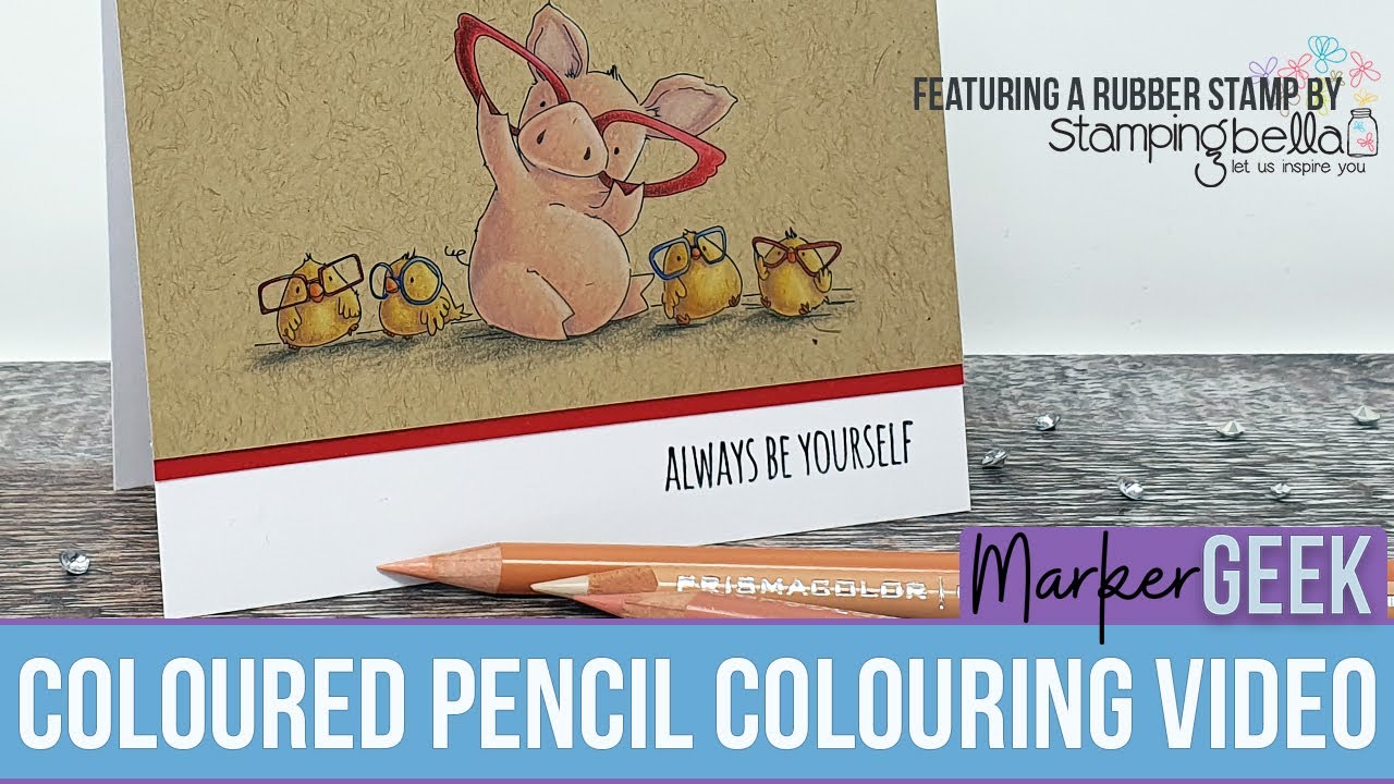 Coloured Pencil on Kraft or Toned Tan Paper - Stamping Bella Petunia & Prismacolor