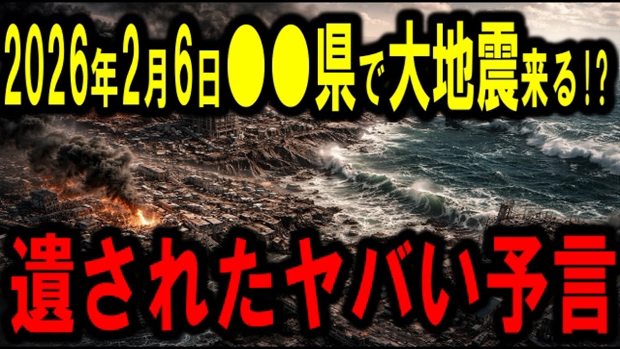 【2026年2月6日】この日起こる●●県に大地震が来る!?遺された予言がヤバい…【都市伝説】