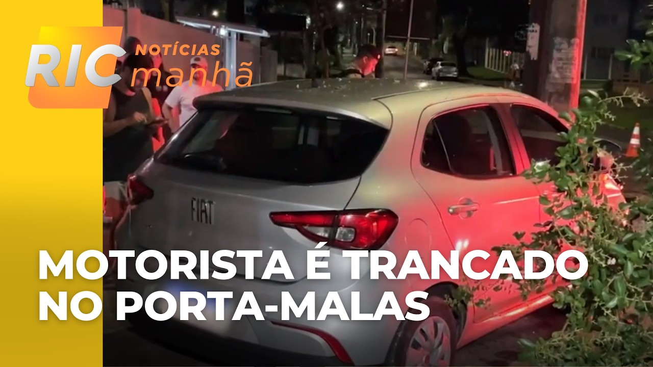 Motorista de aplicativo é trancado no porta-malas! Assaltantes batem o carro com ele dentro