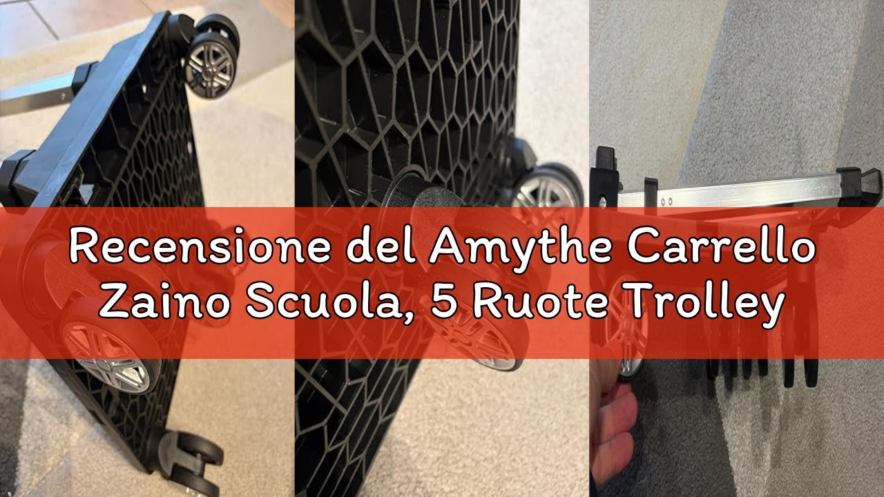 Recensione del Amythe Carrello Zaino Scuola, 5 Ruote Trolley Pieghevole con 2 Cinghie di Fissaggio,