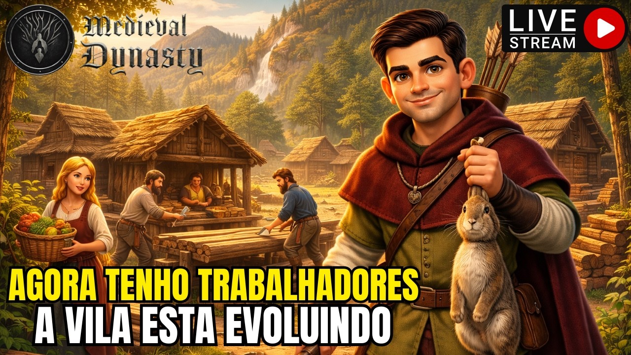 🔴AO VIVO _ Agora Tenho Trabalhadores! Minha Vila Medieval Está Evoluindo! 🏡⚒️ | Medieval Dynasty