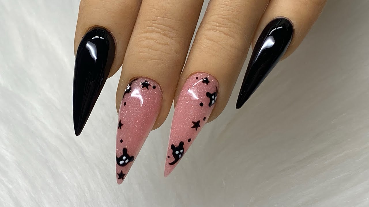 Easy Black Polygel Nail | Nail tutorial for Beginner | Gershion polygel Kit
