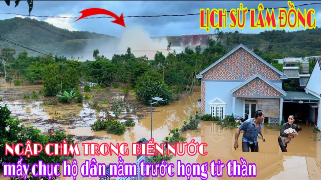 Lũ lớn ở đức trọng lâm đồng nhiều nhà dân bị nhấn chìm trong nước và trôi luôn cầu treo 