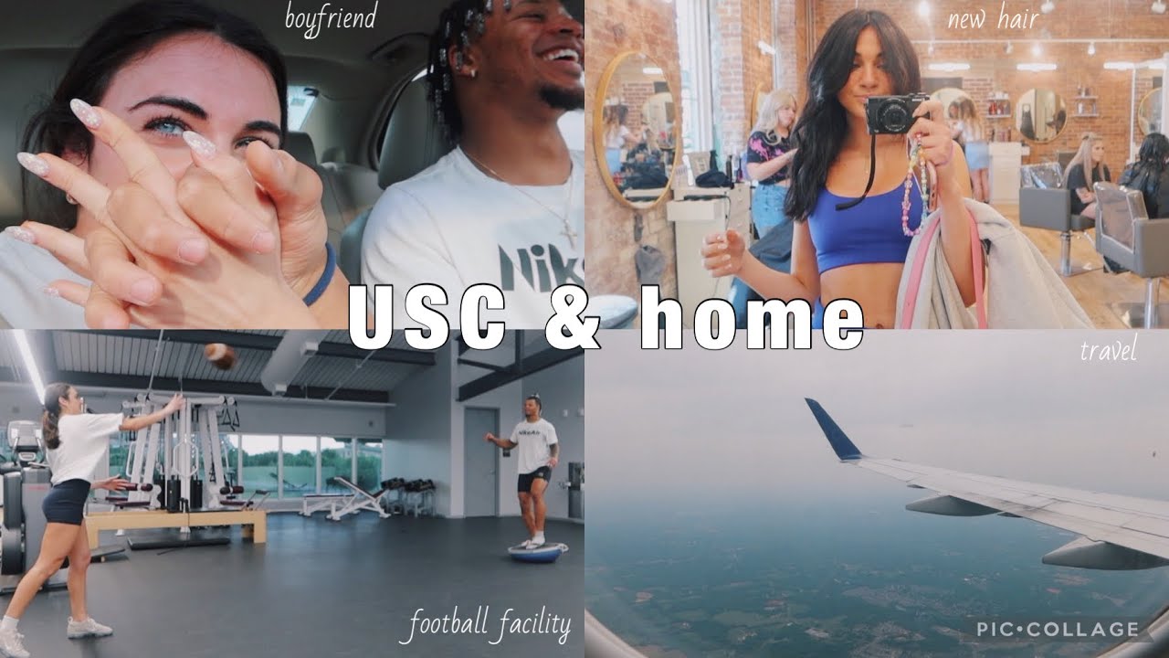 VLOG | visiting my boyfriend, usc football facility tour, new hair, home