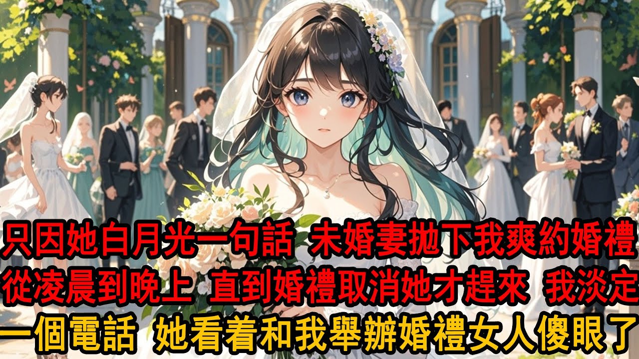 婚禮前夜，只因她白月光一句：要你負責。柳如煙就爲他爽約婚禮，第二天讓我從凌晨等到夜晚，直到婚禮取消，她才滿身疲憊趕來。我淡定一個電話，婚禮重辦，只是這一次身邊的人不再是她，她當場崩潰。