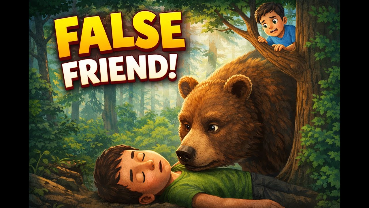 Two Friends and the Bear 🐻 | Short Moral Story