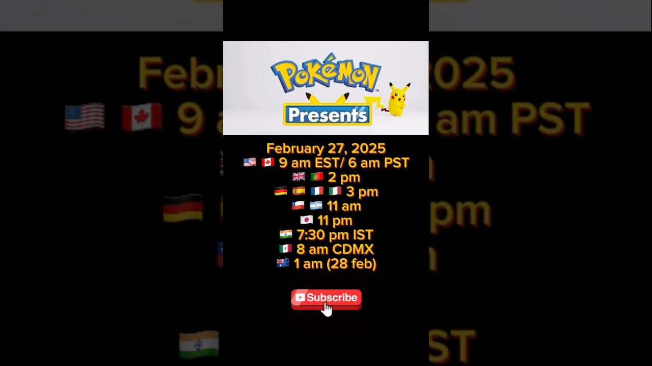 Pok&eacute;mon Presents 2025: Timezones Worldwide!
