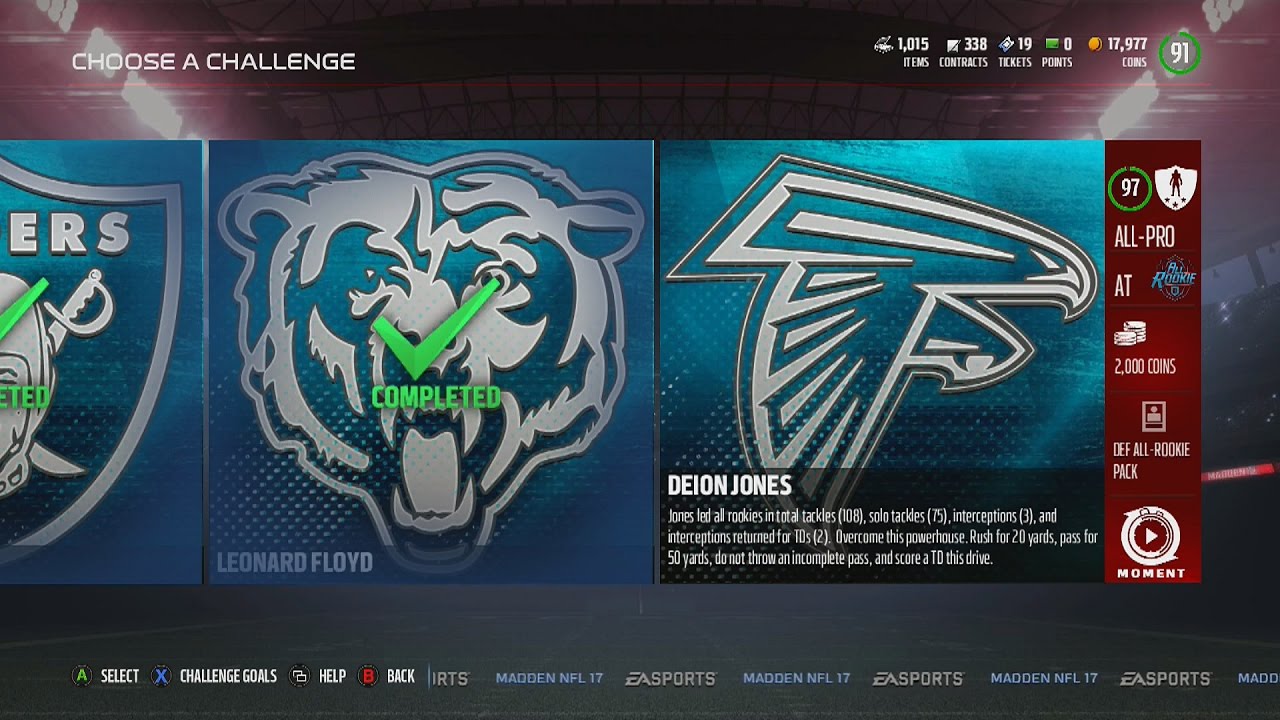 Madden NFL 17 | MUT All-Rookie Challenge | Defensive All-Rookie Team Challenge #13 | Deion Jones