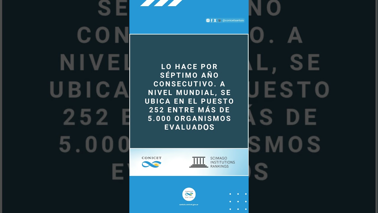 🔵 CONICET LIDERA RANKING SCIMAGO 2025 COMO MEJOR INSTITUCI&Oacute;N GUBERNAMENTAL DE CIENCIA