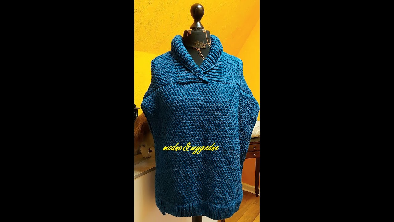 0625**Bardzo łatwy dziergany  sweter kimono ** Opis dla początkujących