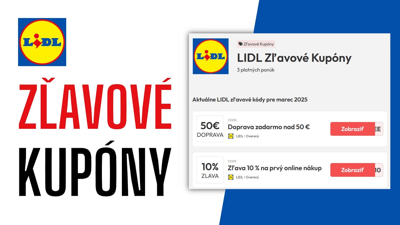 LIDL Zľavov&eacute; Kup&oacute;ny & Zľavy (50&euro; Zľava)