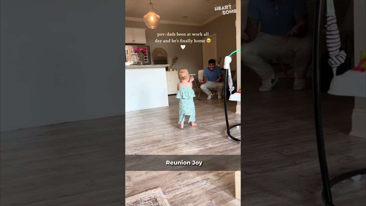 Daughter's Overjoyed Reaction to Dad's Return After a Long Day!