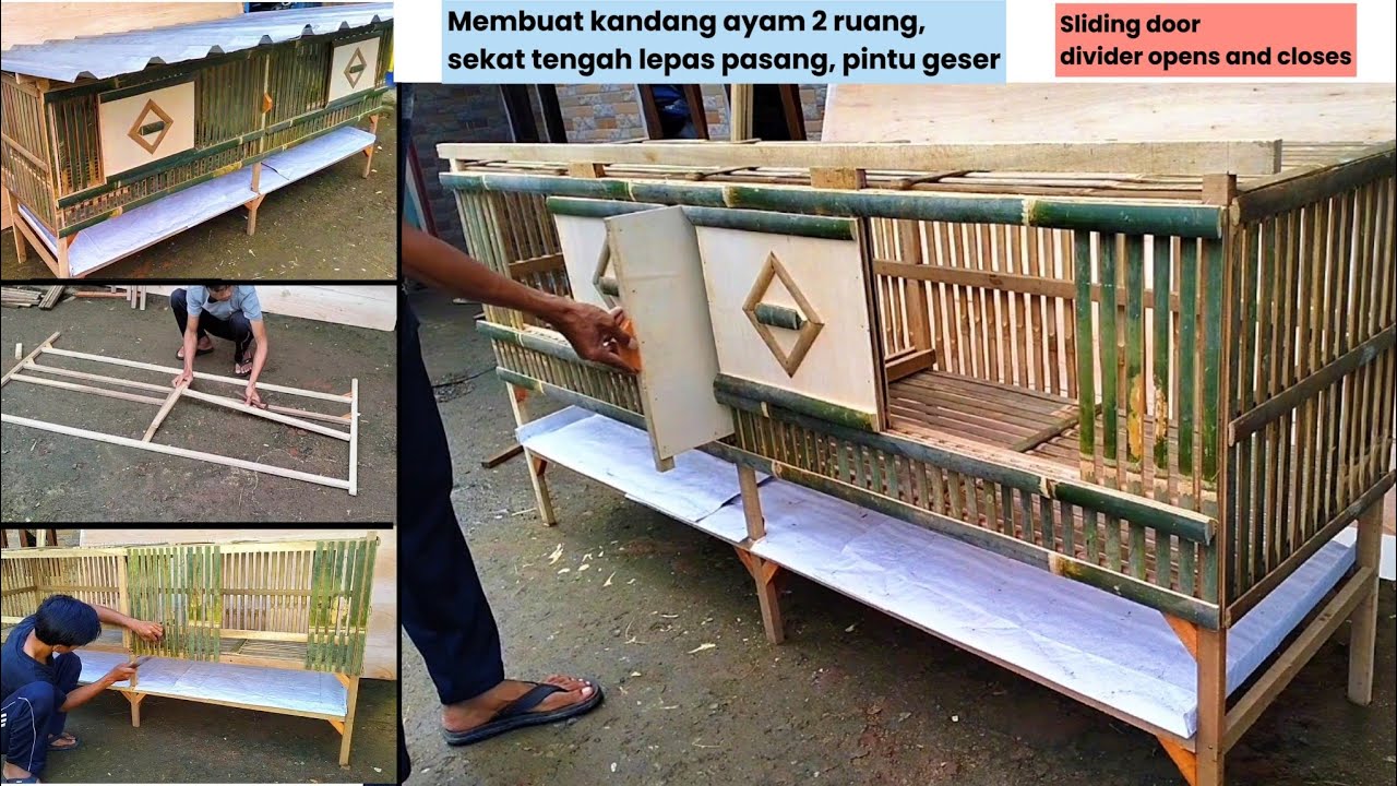 Membuat kandang ayam, sekat lepas pasang & model pintu geser
