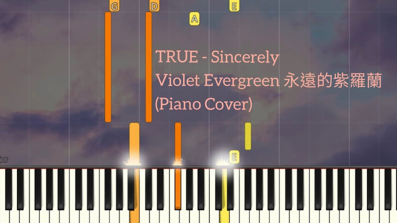 TRUE - Sincerely | Violet Evergarden 永遠的紫羅蘭 OP | Easy | Piano Pop Song Tutorial  Sheet Music