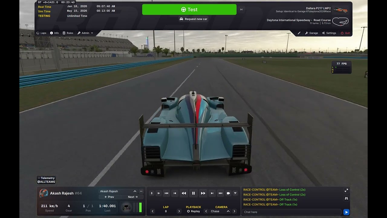 iRacing || 2026S1 || LMP2 || Daytona Road || 1:37.495