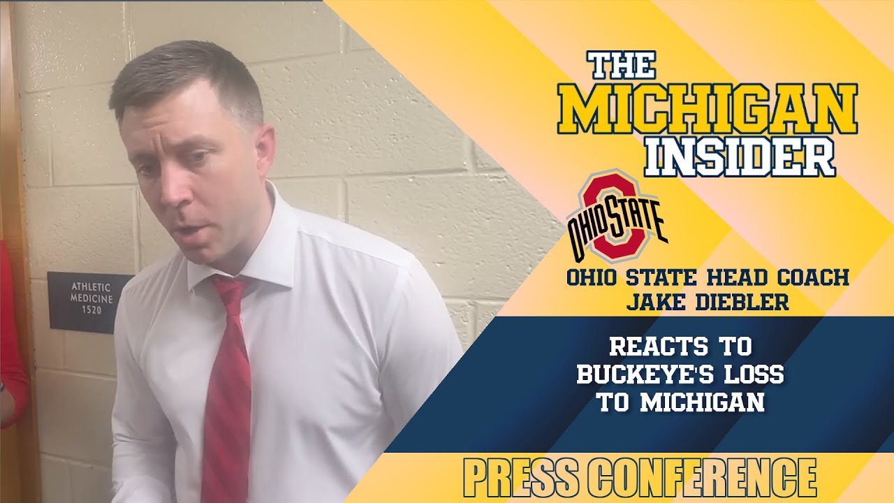 Ohio State basketball coach Jake Diebler reacts to the Buckeyes' loss to Michigan