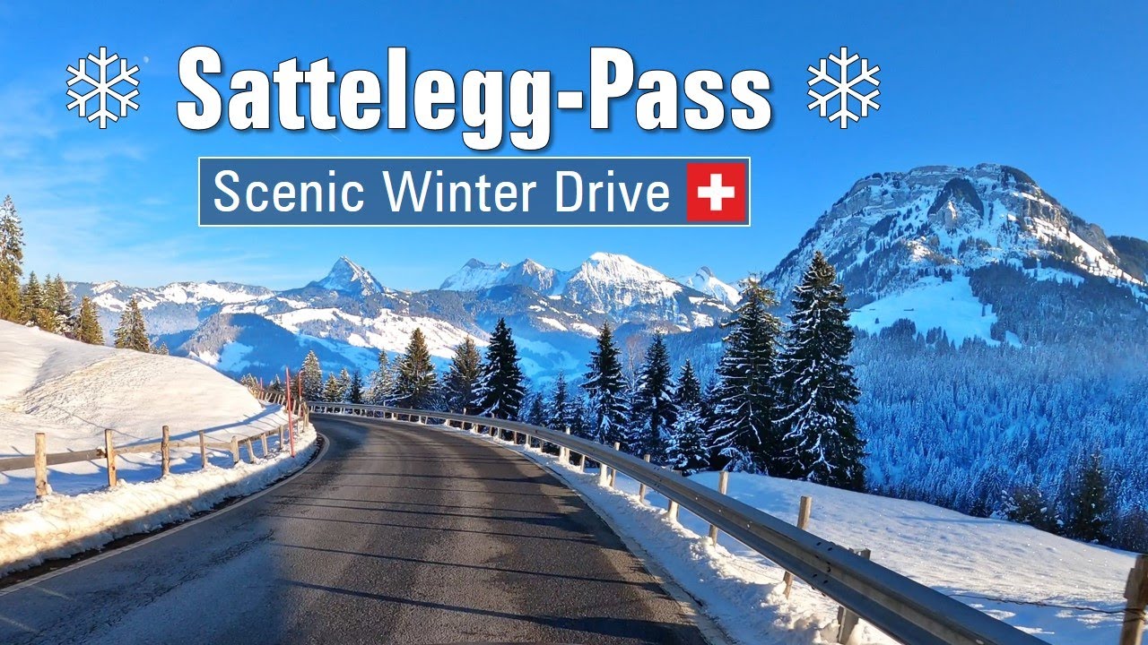 зимняя страна чудес ❄ Sattelegg-Pass [4K] - вождение в Швейцарии 🇨🇭 живописная зимняя поездка