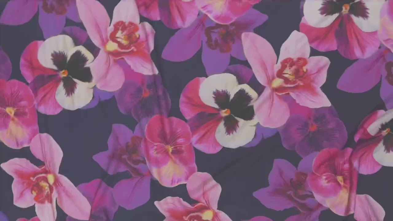 Digital Orchid Print Viscose Crepe from Italy 