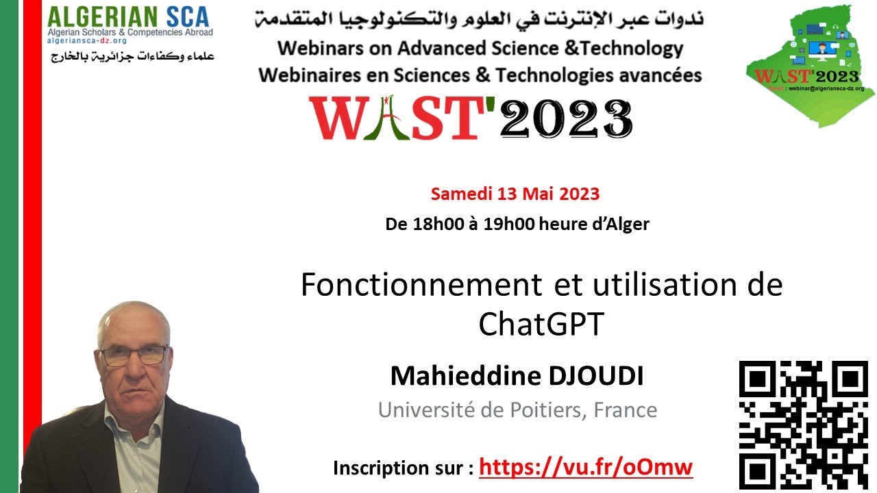 Fonctionnement et utilisation de ChatGPT - Mahieddine Djoudi - WAST2023 13 mai 2023