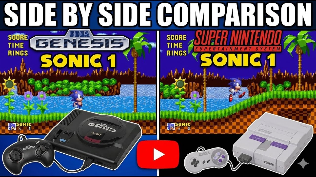 Фан-игра Sonic 1 (SNES) против Genesis — полное сравнение