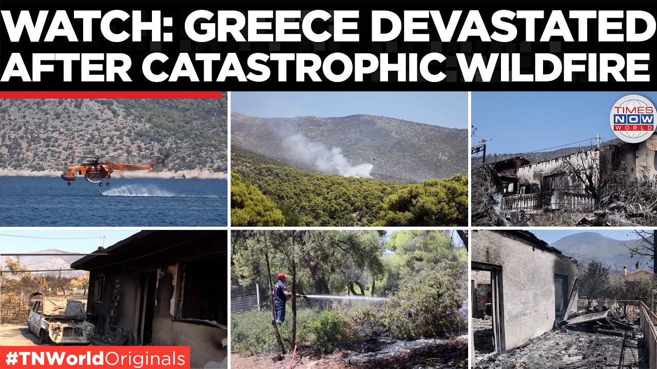 GREECE WILDFIRE DISASTER: 'It's a Tragedy!' Homes Destroyed as West Attica Wildfire Rages