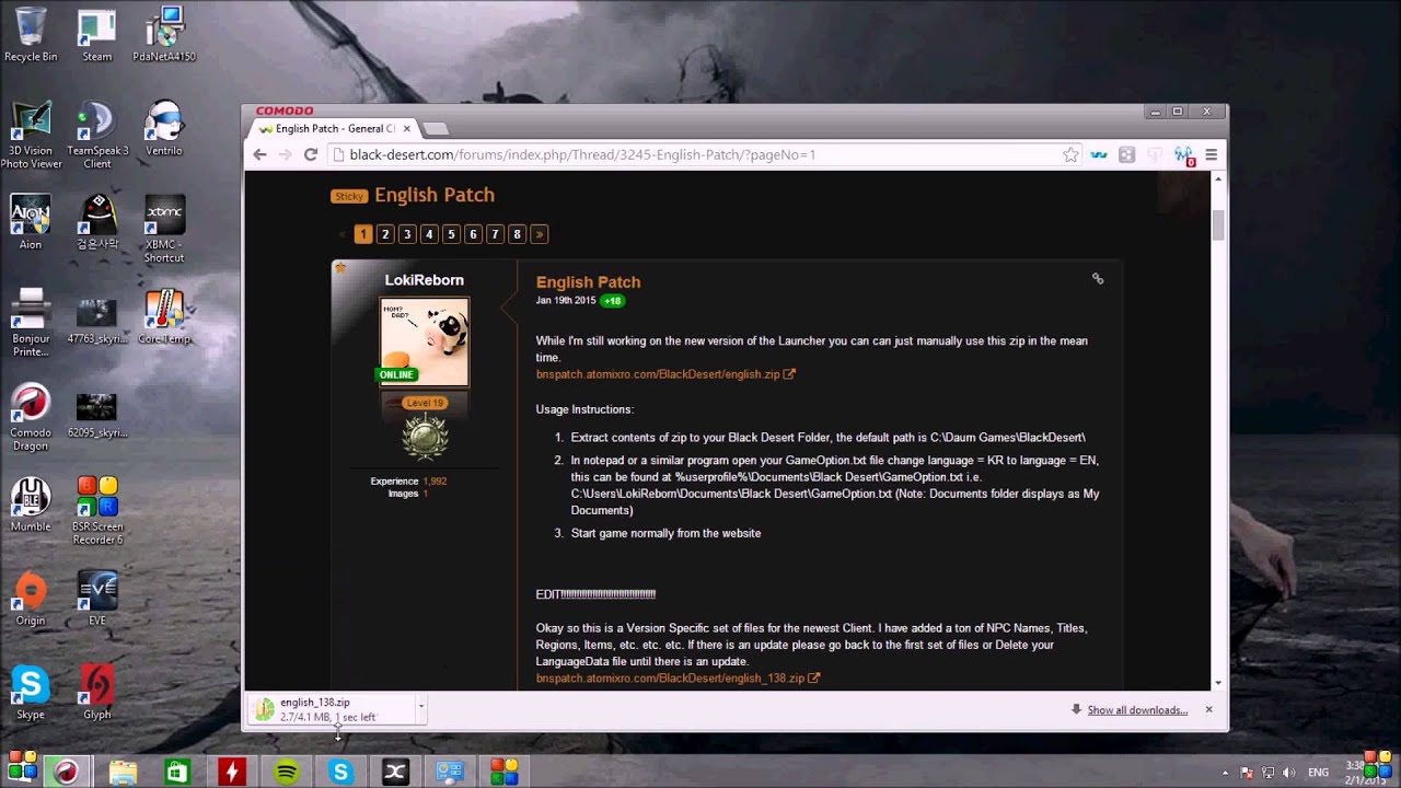 How to install black desert English patch